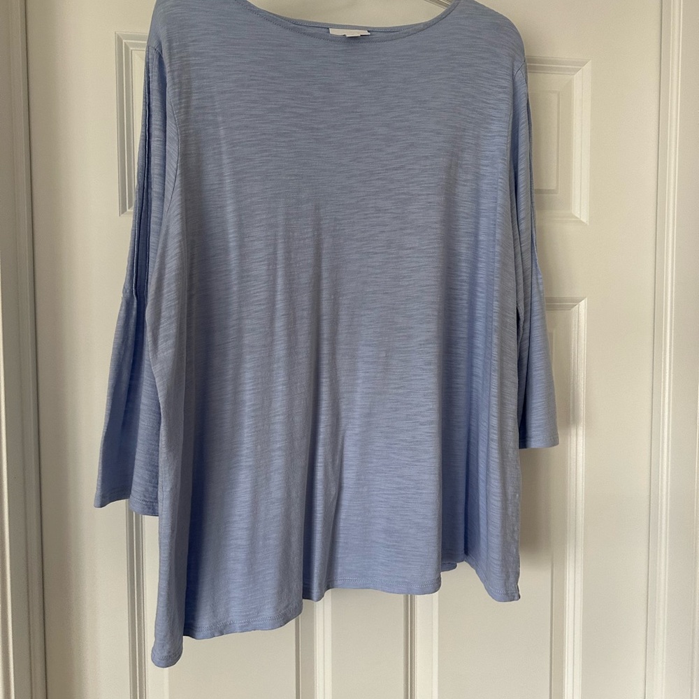 Chicos size 3 knit top.  Light blue